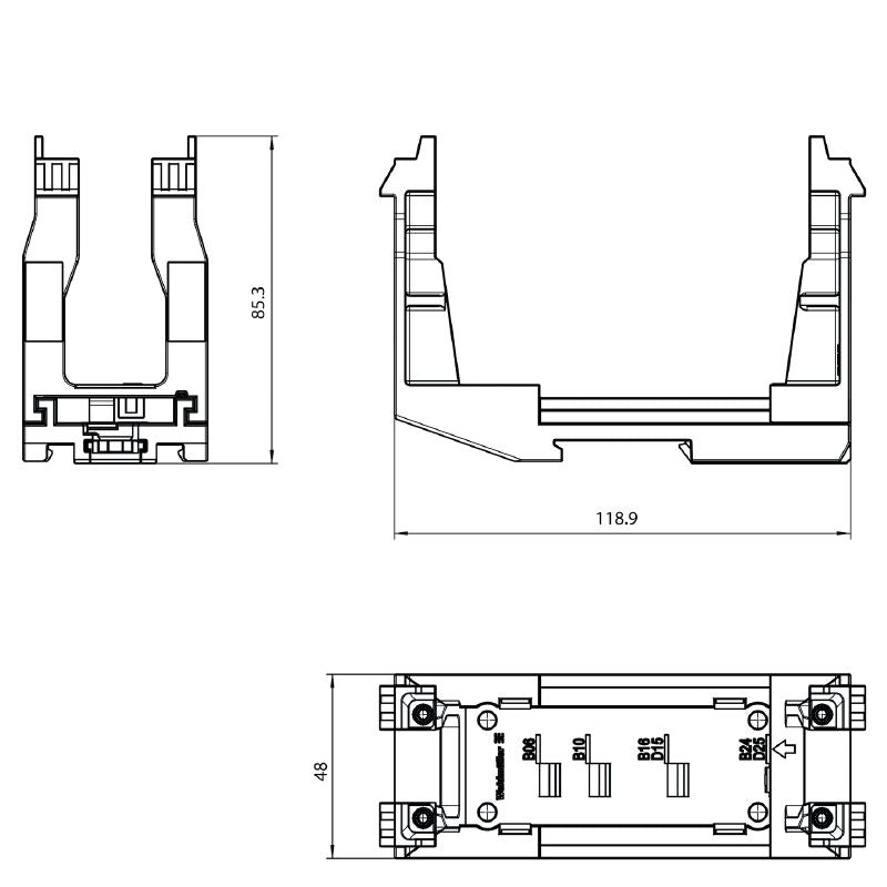 2883370000 - Heavy-Duty Rail Connector for Modular Systems