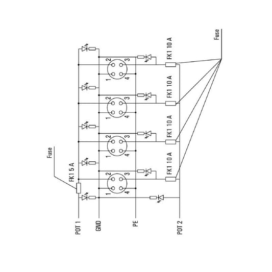 1431490000 - M12 T-coded Plug-in Station, IP68, 10-30V, LED, -20°C to 80°C
