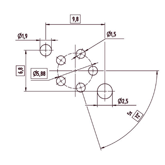 2530900000 - M12 Connector Plug, 5 Poles, IP67 Protection, PA Housing