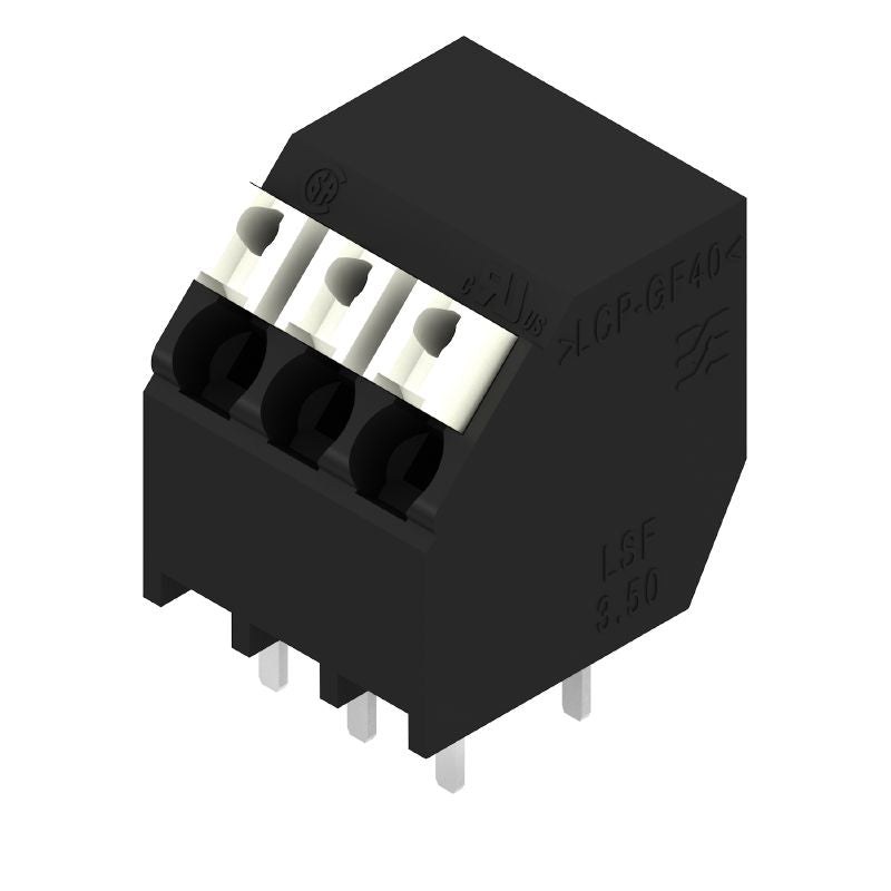 1885660000 - 3-Pole 3.5mm Black Circuit Board Terminal, 135° Angle  (Pack of 49)