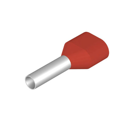 9018540000 - Red 12mm Twin Wire Ferrule, 500 Pack, RoHS Compliant  (Pack of 500)