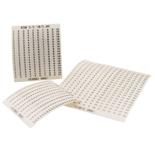 1629920000 - KSW 2.5 x 100 mm Self-Adhesive Terminal Markers, 20 Pack