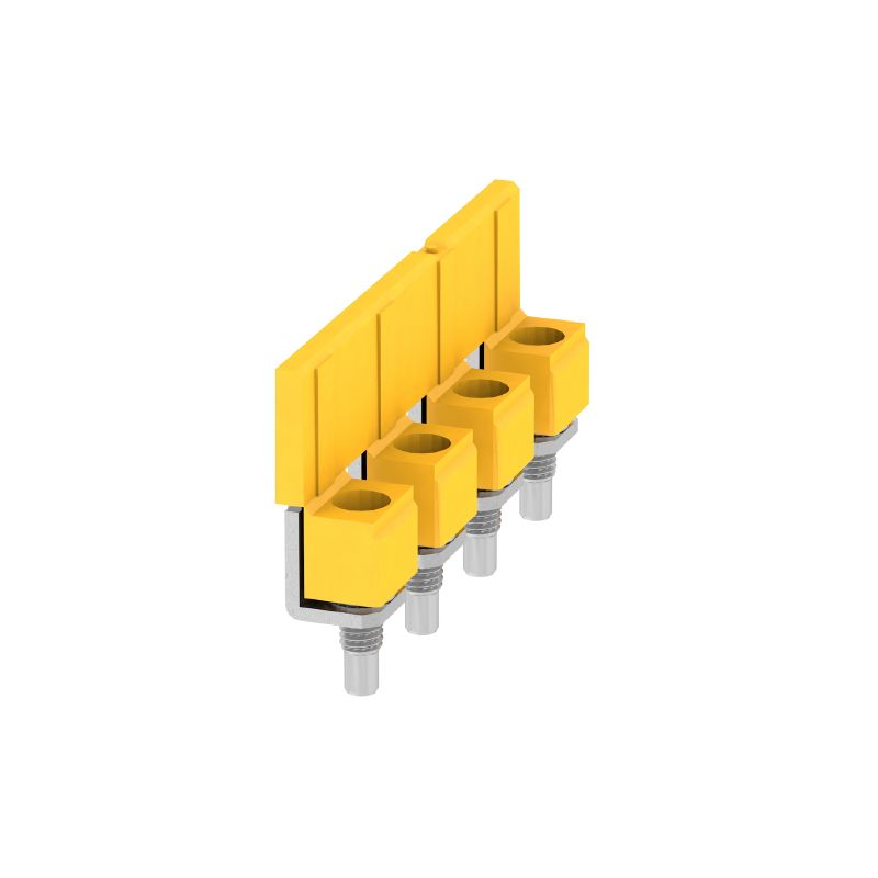 1636580000 - Yellow 4-Pole Cross-Connector, 7.6mm Wide, 76A Capacity  (Pack of 50)