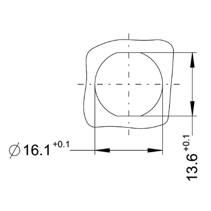 2968030000 - M12 5-Pole Female Socket with 0.2m Cable, M16 Thread