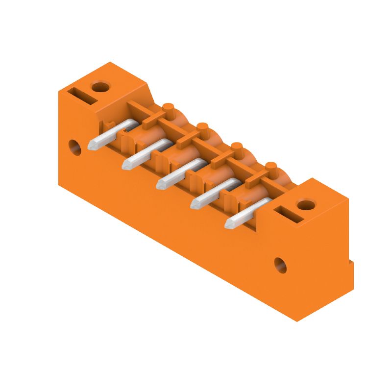 2458100000 - 5-Pole Orange PCB Connector, 5.08mm Pitch, 90° Flange  (Pack of 48)