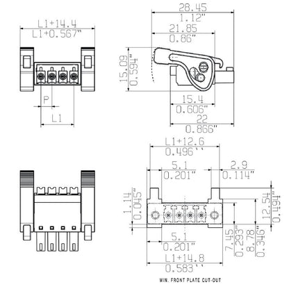 2442690000 - 11-Pole 3.81mm Female PCB Connector, 180° Push-In Design  (Pack of 50)