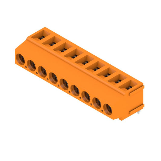1234290000 - 5.00mm Orange PCB Terminal, 9 Poles, 180° Configuration  (Pack of 50)