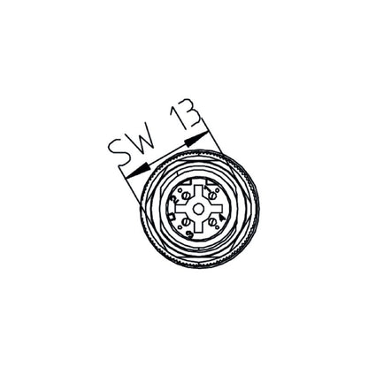 2968390000 - M12 B-Coded Male Connector, IP67, 4-9mm Diameter