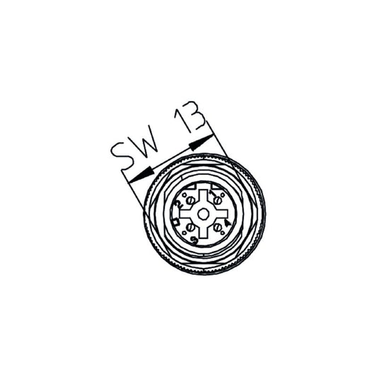 2968390000 - M12 B-Coded Male Connector, IP67, 4-9mm Diameter
