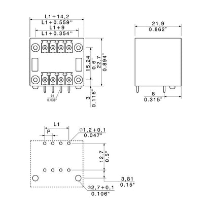 1973330000 - Orange 18-Pole PCB Connector with 90° Elbow, 3.2mm Pins  (Pack of 24)