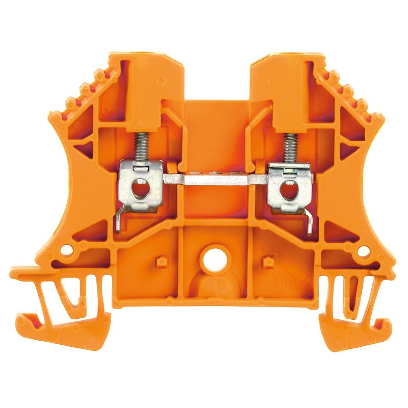 1020060000 - Orange 2.5mm² Feed-Through Terminal Block, 24A, Screw Connection  (Pack of 100)