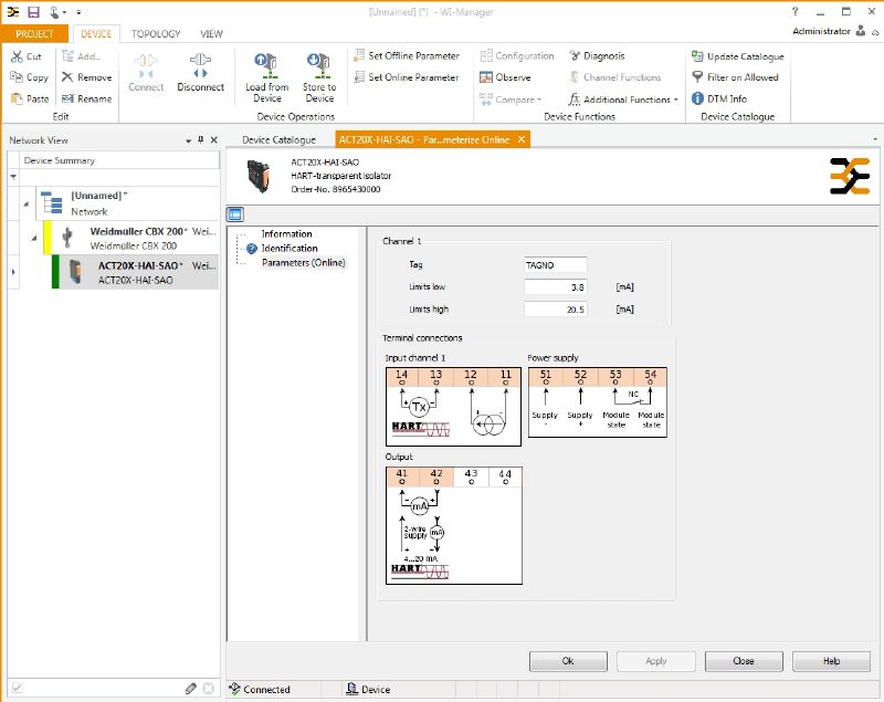 8965430000 - HART 4-20 mA Isolating Converter for Ex-Zone Applications