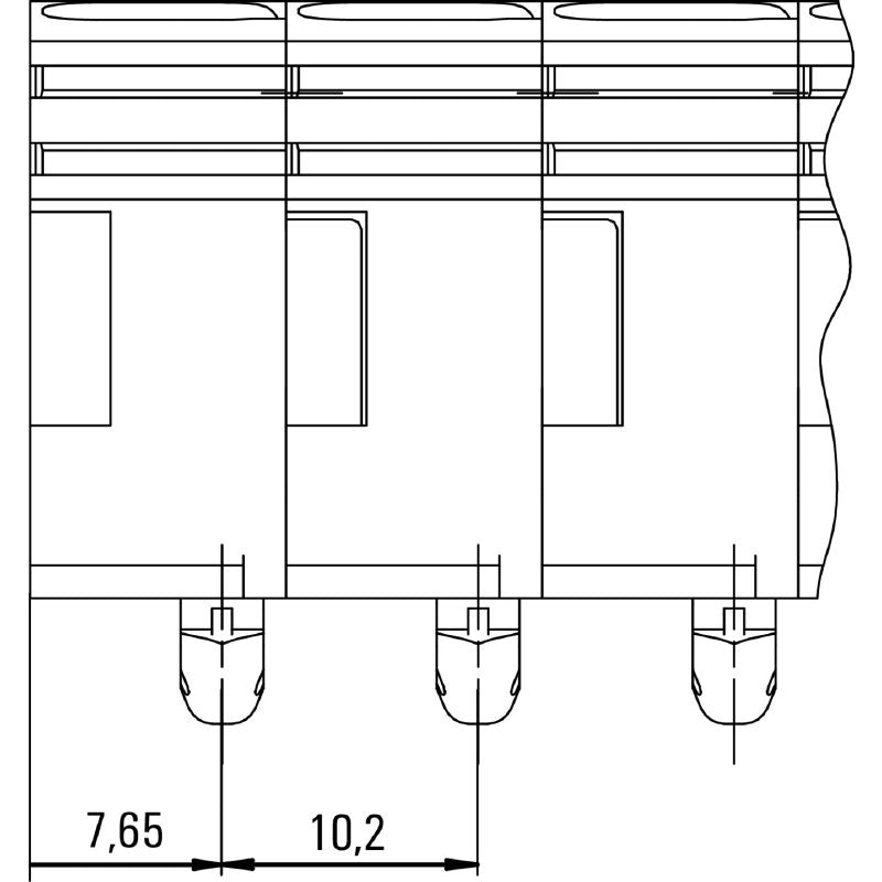 1712980000 - Blue Z-Series 2.5 mm² Feed-Through Terminal with Tension-Clamp  (Pack of 100)