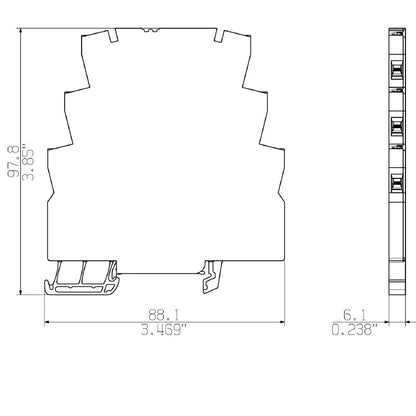 1925740000 - MHS 6 Mounting Rail, 6.1mm Wide, RoHS Compliant  (Pack of 10)