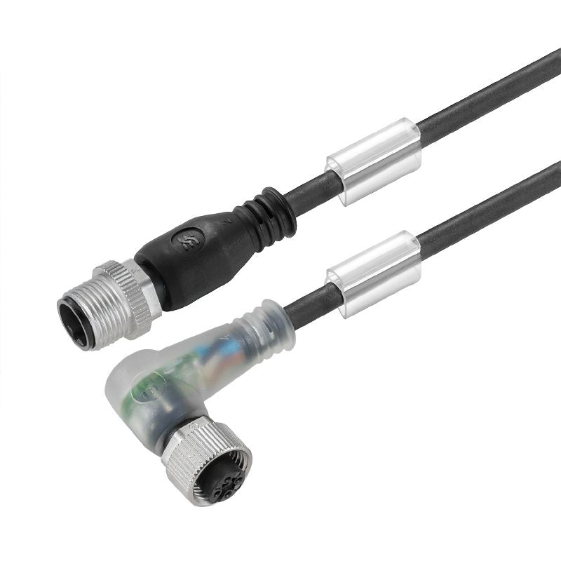 1906411500 - 15m M12 Shielded Sensor Line with 4 Poles and LED