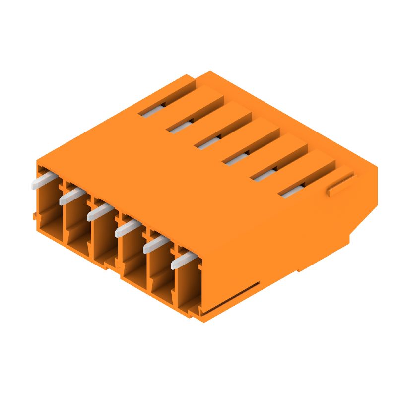 1975290000 - 5mm Pitch 6-Pole Terminal Block with Clamping Yoke, Orange Finish  (Pack of 50)