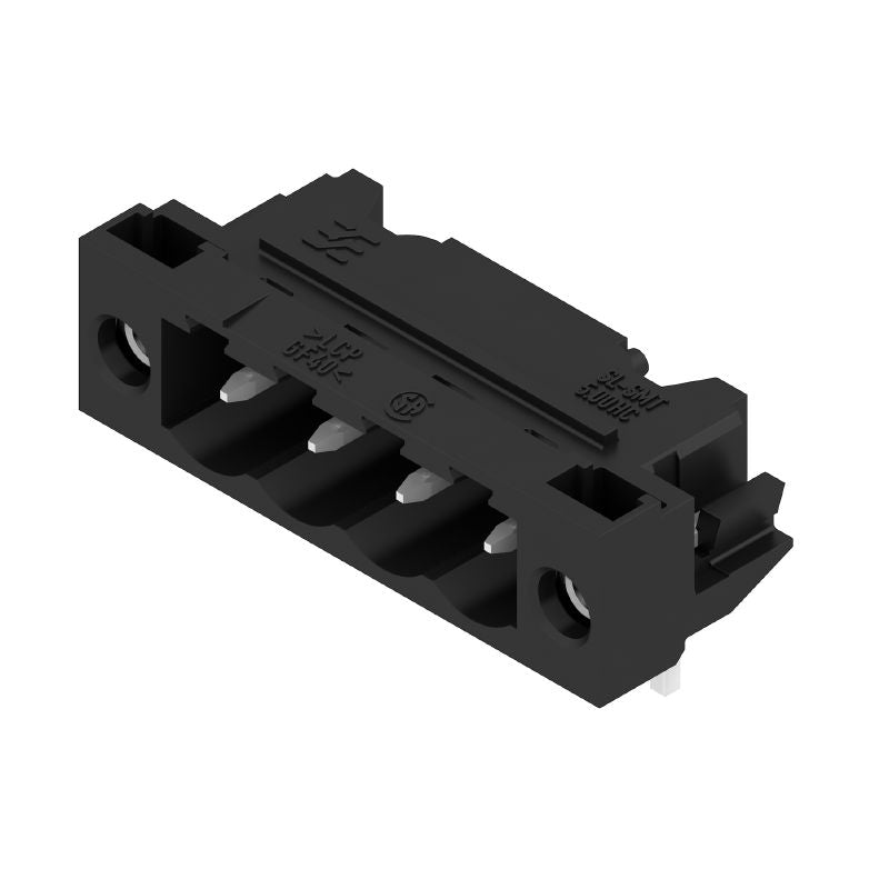 1840370000 - 5mm Pitch Male PCB Connector, 4-Pole, 90° Angle, Black Finish  (Pack of 60)