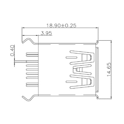 1549730000 - 5 Gbps USB 3.0 PCB Connector with 8 Poles  (Pack of 500)
