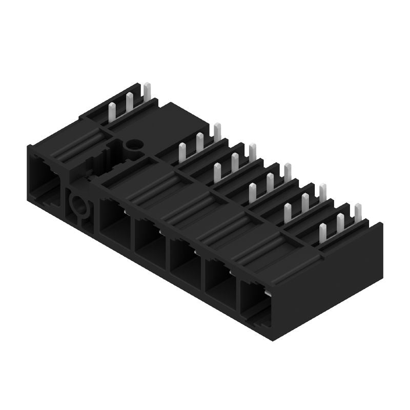 2597300000 - 6-Pole 3.5mm Black Male Header PCB Connector, 270° Angle  (Pack of 24)