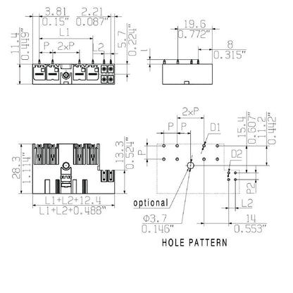 2529620000 - 7.62mm Male Header PCB Connector with Closed Side Flange  (Pack of 36)