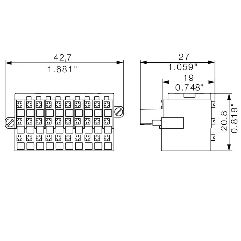 1789100000 - 3.50mm 30-Pole PNP PCB Connector with Push-In Feature  (Pack of 20)