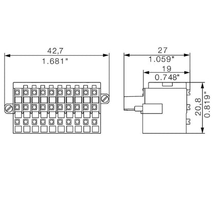 1789100000 - 3.50mm 30-Pole PNP PCB Connector with Push-In Feature  (Pack of 20)