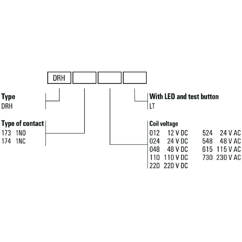 1219970000 - D-Series 110V DC Relay with NC Contact & Test Button  (Pack of 10)