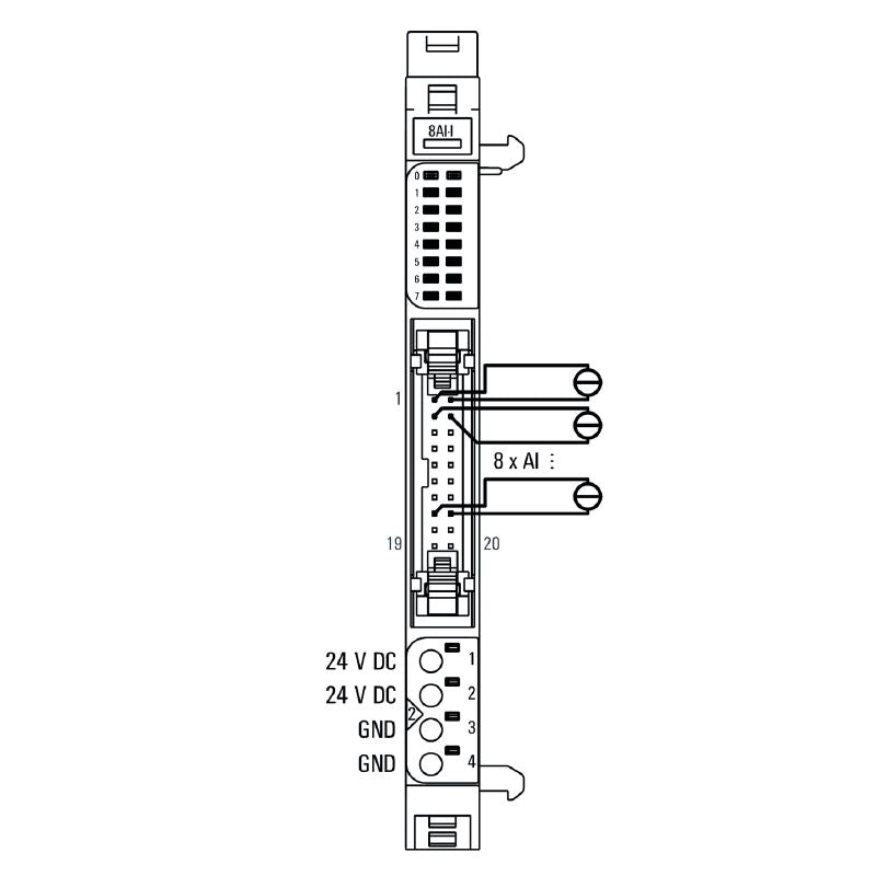 1315670000 - Compact 8-Channel Analog I/O Module for PLCs, 120mm Height