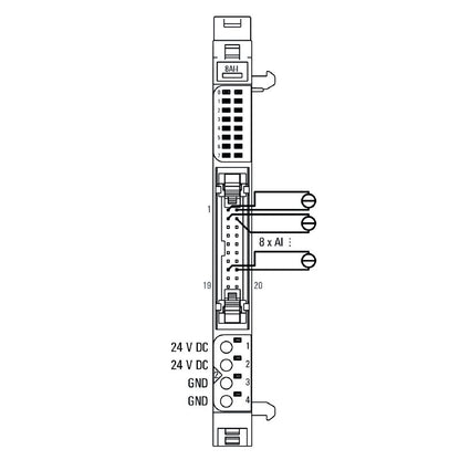 1315670000 - Compact 8-Channel Analog I/O Module for PLCs, 120mm Height