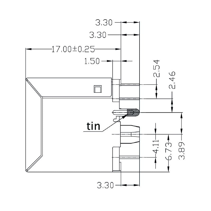 1534750000 - 8-Pole RJ45 Transformer Jack for PCB, 180° Mounting  (Pack of 120)