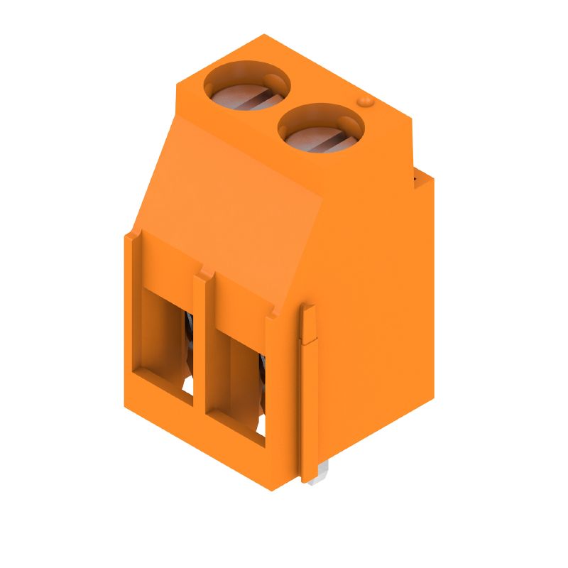1934270000 - Orange PCB Terminal, Dual Poles, 3.2mm Solder Pin, 90° Angle  (Pack of 100)