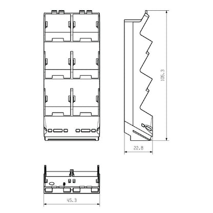 1482830000 - Traffic Yellow 45mm Side Element, OMNIMATE Housing Series  (Pack of 6)