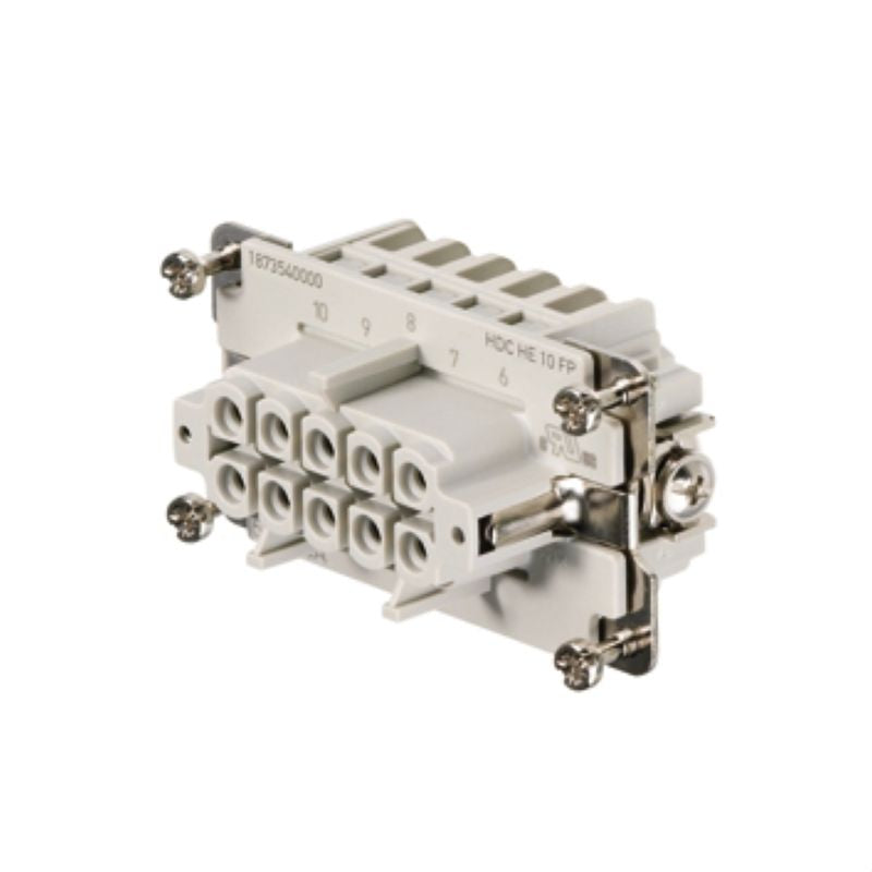 1873540000 - 10-Pole Female Connector, 500V, 16A, PUSH IN, Size 4
