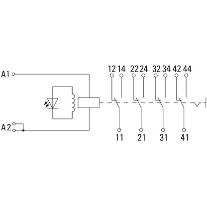 1542530000 - 24V AC D-SERIES Relay Module with 4 Contacts and Test Button  (Pack of 10)