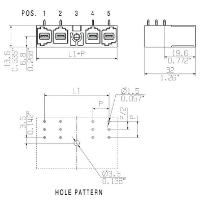 2597320000 - 10.16mm 6-Pole THT Black Connector at 270° Angle  (Pack of 24)