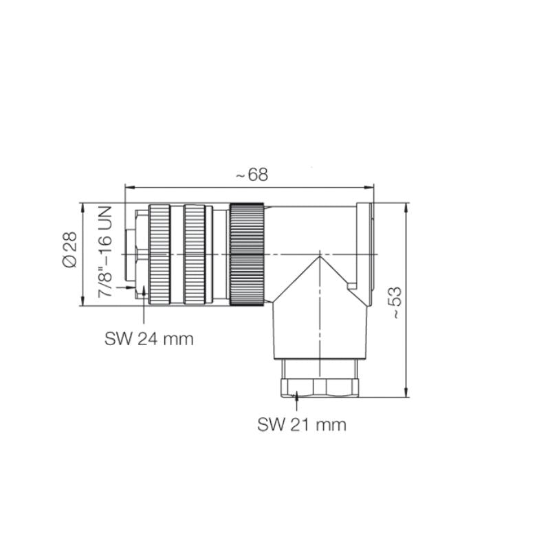 1292030000 - IP67 7/8" Field Attachable Connector for 8-10mm Cables