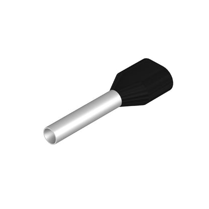 9004750000 - Black Twin Wire Ferrule for 1.5 mm² Conductors  (Pack of 500)