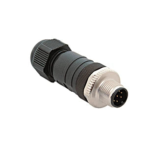 SG80-ME - IP67 Rated 8-Pin M12 Connector Plug, 0.6 Nm Torque