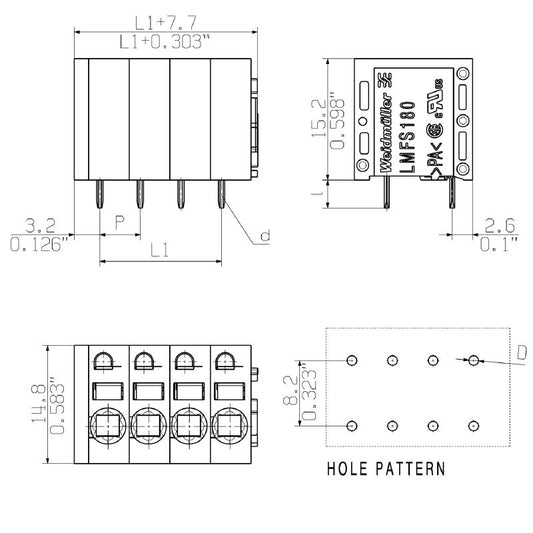 1331620000 - Orange 18-Pole PCB Terminal, 180° Solder Pins, 3.5mm  (Pack of 15)