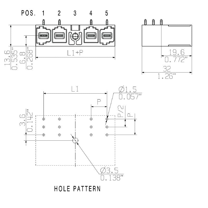 2485020000 - Black 4-Pole PCB Connector with 10.16mm Pitch, 270° Angle  (Pack of 36)
