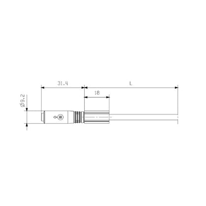 1948470500 - 5m Non-Shielded M8 3-Pole PUR Sensor/Actuator Cable