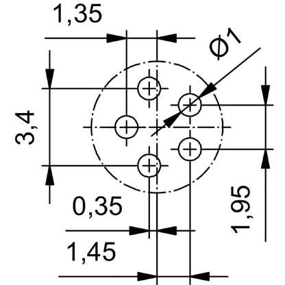 2421630000 - M8 Socket Connector with 5 Poles, IP67 Rated, 5.5mm Height  (Pack of 10)