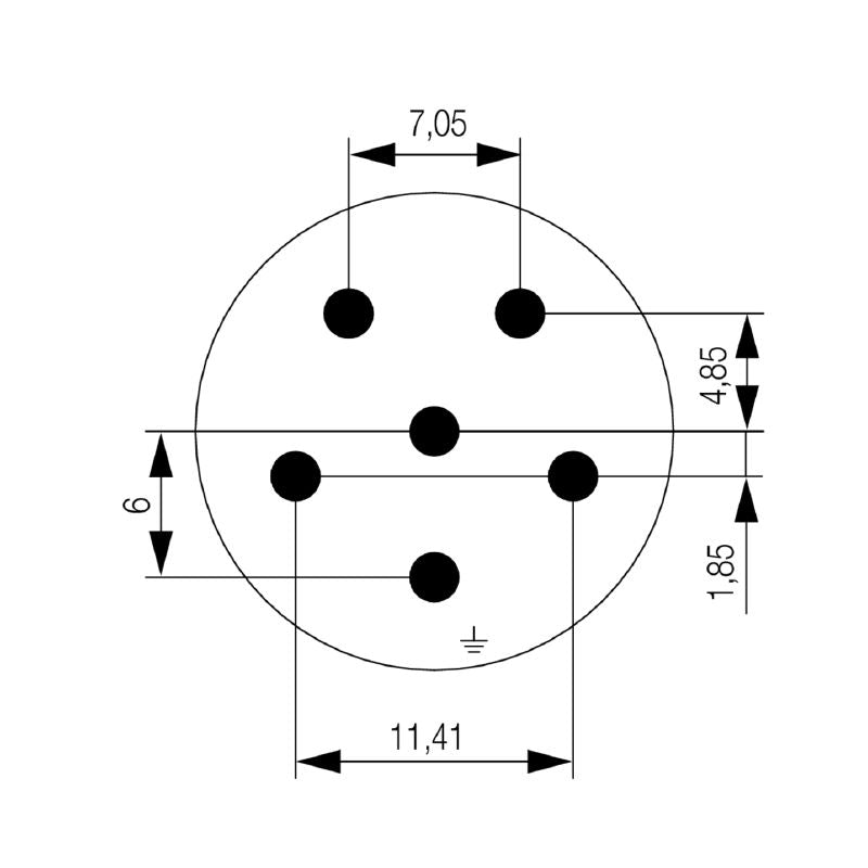 1170370000 - Durable SAI-M23 Plug-in Connector for Sensors, 20A, 600V