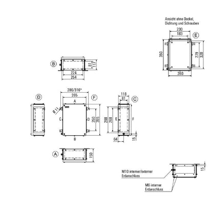 1195900000 - Durable 350mm Stainless Steel Terminal Box for Harsh Environments