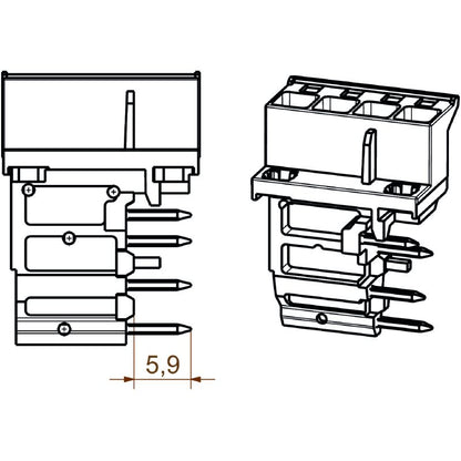 1069710000 - 5.00mm 4-Pole PCB Connector with Tinned Solder Pins  (Pack of 108)