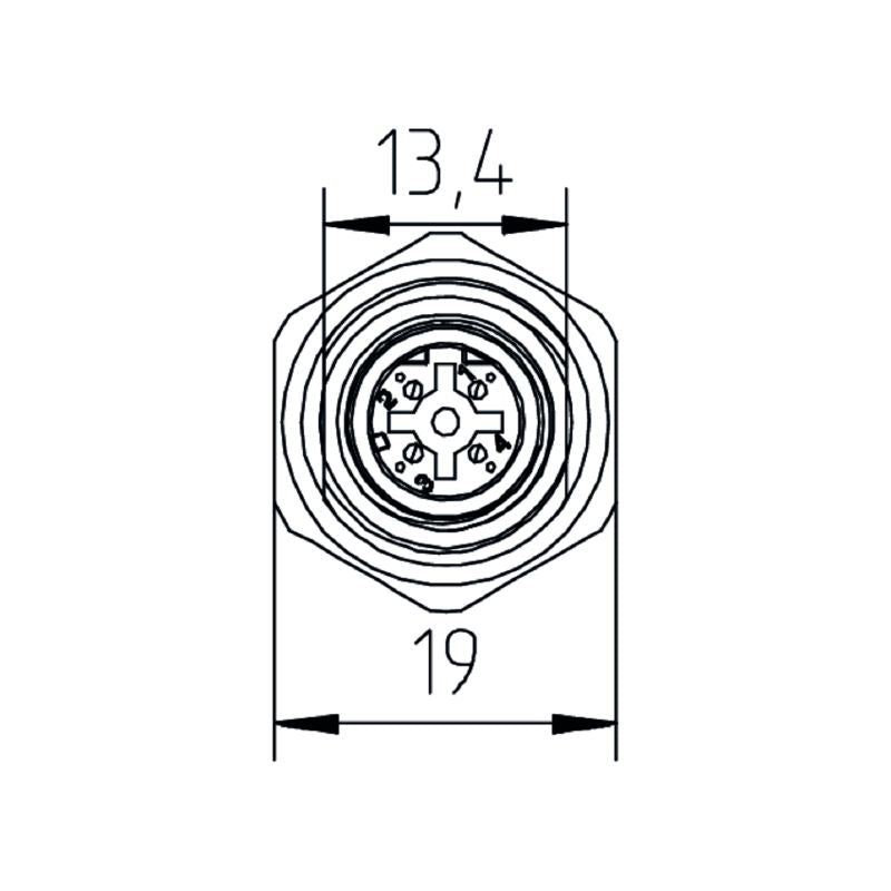2664790000 - M12 D-Coded Connector, 4A, IP67, 9mm Max Diameter