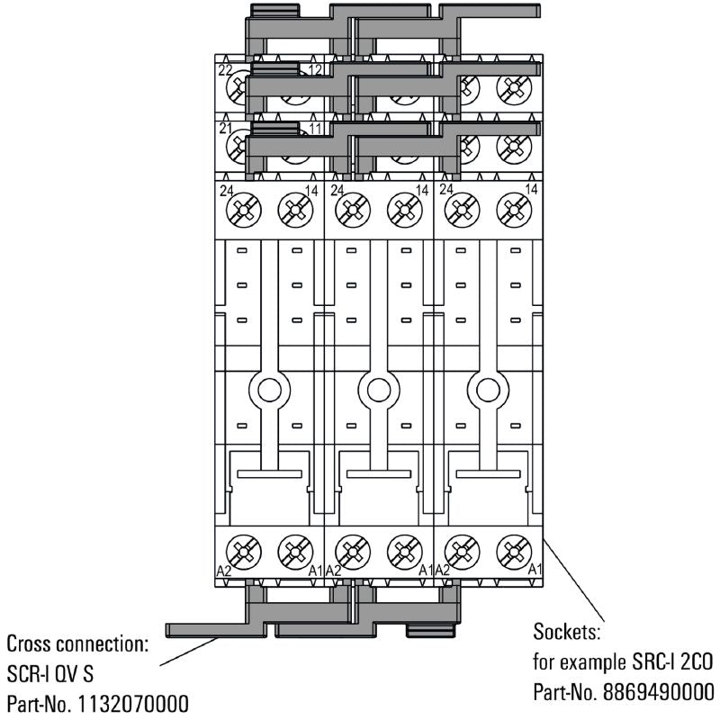 1132070000 - 12A Cross-Connector with 8 Terminals, Touch-Safe Design  (Pack of 10)