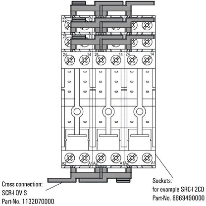 1132070000 - 12A Cross-Connector with 8 Terminals, Touch-Safe Design  (Pack of 10)
