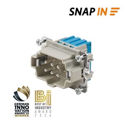 2534140000 - 6-Pole HDC Male Connector, 500V, SNAP IN Design