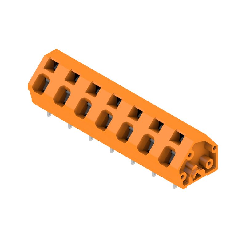 1952620000 - 7-Pole Orange PCB Terminal, 3.5mm Pin, 135° Angle  (Pack of 100)